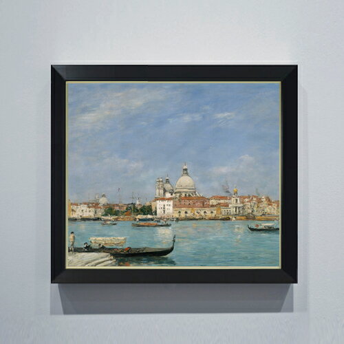 【油絵 直筆仕上げ】ブータン サンタ・マリア・デッラ・サルーテ聖堂-サン・ジョルジョ島から望む F10 【シンプルフレーム】 絵画 販売 10号 油彩 風景画 560×485mm 複製画 送料無料