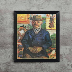 【油絵 直筆仕上げ】ゴッホ タンギー爺さん F10 【シンプルフレーム】 絵画 販売 10号 油彩 人物画 560×485mm 複製画 送料無料 プレゼント ギフト 開店祝い 開業祝い 退職祝い 新築祝い リビング 玄関 モダン アートフレーム 壁掛け