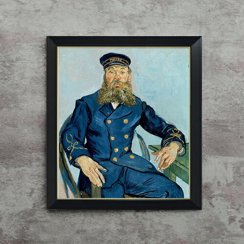 【油絵 直筆仕上げ】ゴッホ 郵便夫ジョゼフ・ルーラン F10 【シンプルフレーム】 絵画 販売 10号 油彩 ..