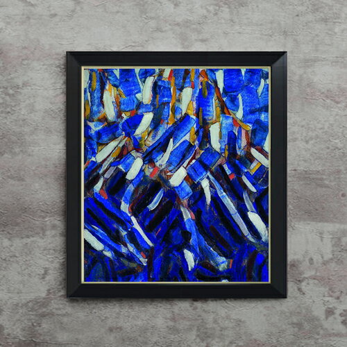 【油絵 直筆仕上げ】クリスティアン・ロールフス Abstraction (the Blue Mountain) F10 【シンプルフレーム】 絵画 販売 10号 油彩 抽象画 560×485mm 複製画 送料無料 プレゼント ギフト 開店祝い 開業祝い 退職祝い 新築祝い リビング 玄関 モダン アートフレーム 壁掛け