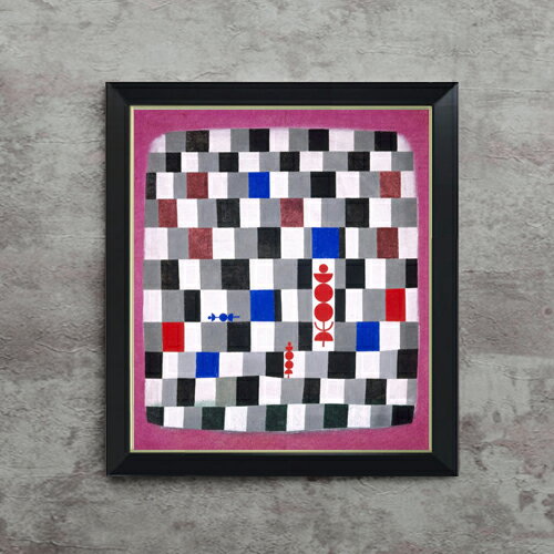 【油絵 直筆仕上げ】パウル・クレー Super-Chess F10 【シンプルフレーム】 絵画 販売 10号 油彩 抽象..