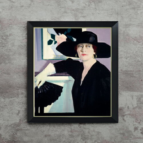 【油絵 直筆仕上げ】フランシス・カデル Portrait of a Lady in Black F10 【シンプルフレーム】 絵画 販売 10号 油彩 人物画 560×485mm 複製画 送料無料 プレゼント ギフト 開店祝い 開業祝い 退職祝い 新築祝い リビング 玄関 モダン アートフレーム 壁掛け
