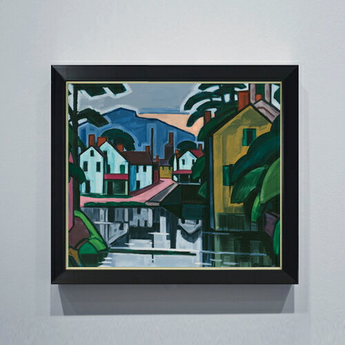 【油絵 直筆仕上げ】ブルーマナー Old Canal Port 【シンプルフレーム】 絵画 販売 10号 油彩 抽象画 5..