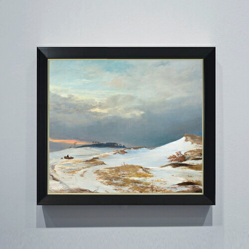 【油絵 直筆仕上げ】ルンドビー Winter Landscape F10 【シンプルフレーム】 絵画 販売 10号 油彩 風景画 560×485mm 複製画 送料無料 プレゼント ギフト 開店祝い 開業祝い 退職祝い 新築祝い リビング 玄関 モダン アートフレーム 壁掛け