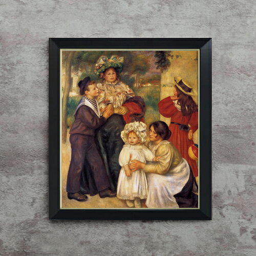 【油絵 直筆仕上げ】ルノワール 画家の家族 F10 【シンプルフレーム】 絵画 販売 10号 油彩 風景画 560..