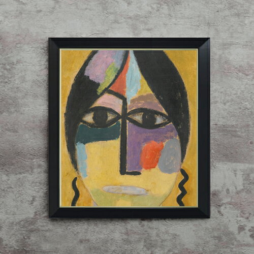 【油絵 直筆仕上げ】ヤウレンスキー コップフ;ラーベンフリューゲル4 F10 【シンプルフレーム】 絵画 販売 10号 油彩 抽象画 560×485mm 複製画 送料無料 プレゼント ギフト 開店祝い 開業祝い 退職祝い 新築祝い リビング 玄関 モダン アートフレーム 壁掛け