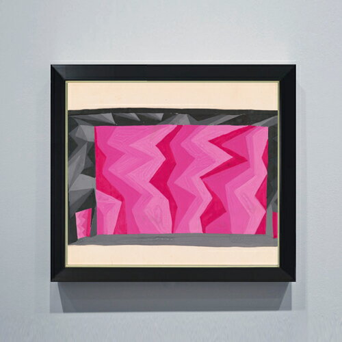 【油絵 直筆仕上げ】ライス 黒フレームのプロセニアムと大胆な色彩装置の劇場デザイン F10 【額入り】 絵画 販売 10号 油彩 抽象画 677×603mm 複製画 送料無料 プレゼント ギフト 開店祝い 開業祝い 退職祝い 新築祝い リビング 玄関 モダン アートフレーム 壁掛け