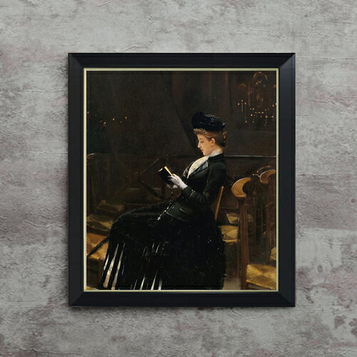 【油絵 直筆仕上げ】ジャン・ベロー 祈る女 F10 【シンプルフレーム】 絵画 販売 10号 油彩 人物画 560..