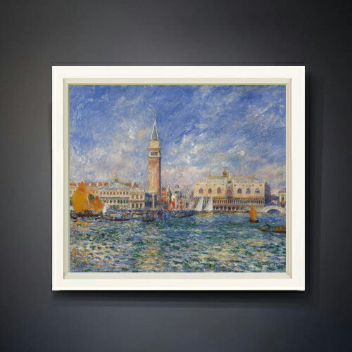 樂天商城 - 【油絵 直筆仕上げ】ルノワール Venice, the Doge's Palace ヴェネツィアのパラッツォ・ドゥカーレ F10 【シンプルフレーム】 絵画 販売 10号 油彩 風景画 560×485mm 複製画 送料無料
