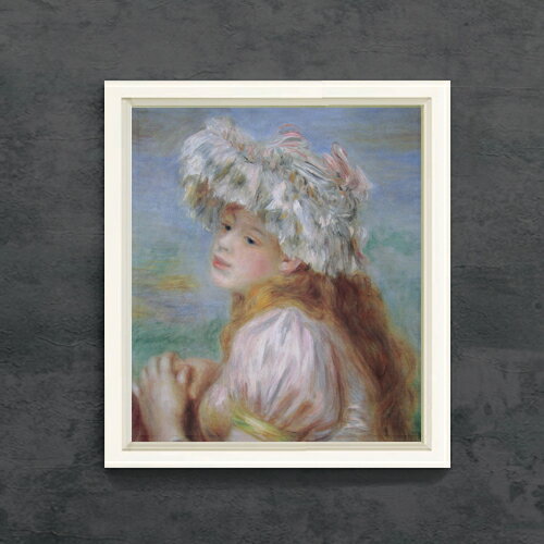 絵自体（キャンバス）の大きさ　530×455mm 表面アクリル透明保護板　額縁吊り紐　付属 ※一部在庫商品は早期出荷可能の場合がございます。 お急ぎに際は別途Eメールにてお問い合わせください。 お問い合わせメールアドレス 　shopmaster@artrest.jp 【留意事項】 ※注文個数によりお届け日が変わることがあります。 ※直筆仕上げ商品のため色彩が若干異なる場合がございますので 予めご了承くださいませ。 絵画 販売 インテリア 油絵 油彩 壁掛け 複製画 風景画 ゴッホ モネ ルノワール その他 静物画 肖像画 アート プレゼント 開業祝い 退職祝い 新築祝い 玄関 リビングアート 風水 縁起 フレーム 贈り物ルノワール レースの帽子の少女