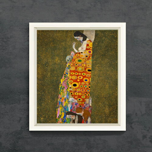 【油絵 直筆仕上げ】クリムト Hope, 2 F10 【シンプルフレーム】 絵画 販売 10号 油彩 抽象画 560×485mm 複製画 送料無料 プレゼント ギフト 開店祝い 開業祝い 退職祝い 新築祝い リビング 玄関 モダン アートフレーム 壁掛け
