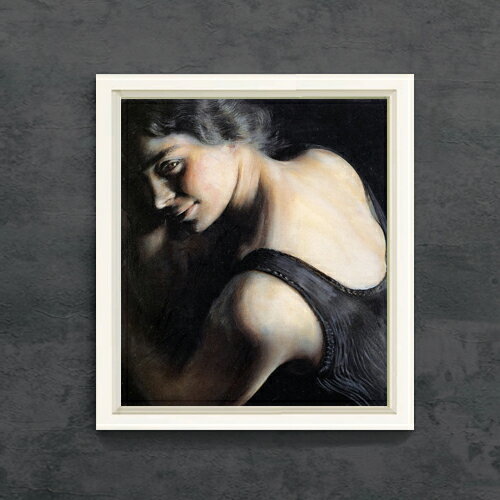 【油絵 直筆仕上げ】ジャコモ・バッラ The doubt F10 【シンプルフレーム】 絵画 販売 10号 油彩 人物画 560×485mm 複製画 送料無料 プレゼント ギフト 開店祝い 開業祝い 退職祝い 新築祝い リビング 玄関 モダン アートフレーム 壁掛け