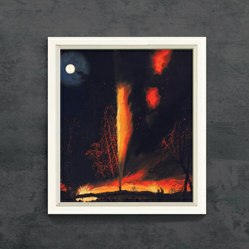 絵自体（キャンバス）の大きさ　530×455mm 表面アクリル透明保護板　額縁吊り紐　付属 ※一部在庫商品は早期出荷可能の場合がございます。 お急ぎに際は別途Eメールにてお問い合わせください。 お問い合わせメールアドレス 　shopmaster@artrest.jp 【留意事項】 ※注文個数によりお届け日が変わることがあります。 ※直筆仕上げ商品のため色彩が若干異なる場合がございますので 予めご了承くださいませ。 絵画 販売 インテリア 油絵 油彩 壁掛け 複製画 風景画 ゴッホ モネ ルノワール その他 静物画 肖像画 アート プレゼント 開業祝い 退職祝い 新築祝い 玄関 リビングアート 風水 縁起 フレーム 贈り物ハミルトン ペンシルベニア州ラウズビル近郊の夜に燃える油井