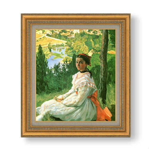 【油絵 直筆仕上げ】フレデリック・バジール 村の眺め F10 【額入り】 絵画 販売 10号 油彩 人物画 677..