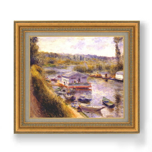 Rakuten - 【油絵 直筆仕上げ】ルノワール ムードンの洗濯場 F10 【額入り】 絵画 販売 10号 油彩 風景画 677×603mm 複製画 送料無料 プレゼント ギフト 開店祝い 開業祝い 退職祝い 新築祝い リビング 玄関 モダン アートフレーム 壁掛け