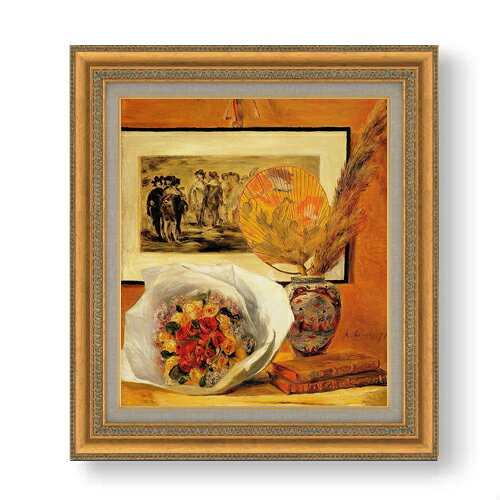 【油絵 直筆仕上げ】ルノワール 花束 F10 【額入り】 絵画 販売 10号 油彩 静物画 677×603mm 複製画 送料無料 プレゼント ギフト 開店祝い 開業祝い 退職祝い 新築祝い リビング 玄関 モダン アートフレーム 壁掛け ラッピング可 油彩 贈呈