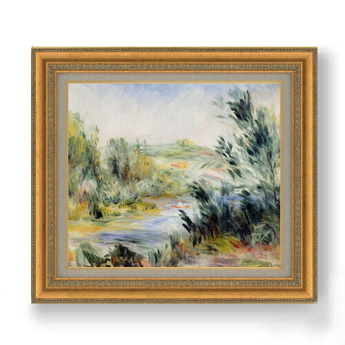 【油絵 直筆仕上げ】ルノワール 川岸にて、ボートを漕ぐ F10 【額入り】 絵画 販売 10号 油彩 風景画 677×603mm 複製画 送料無料 プレゼント ギフト 開店祝い 開業祝い 退職祝い 新築祝い リビング 玄関 モダン アートフレーム 壁掛け