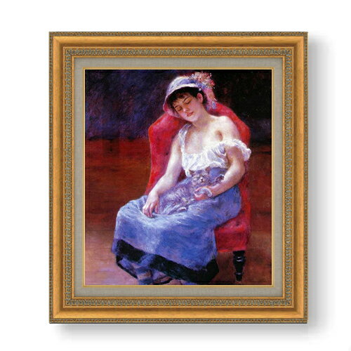 【油絵 直筆仕上げ】ルノワール 眠る少女 F10 【額入り】 絵画 販売 10号 油彩 人物画 677×603mm 複製画 送料無料 プレゼント ギフト 開店祝い 開業祝い 退職祝い 新築祝い リビング 玄関 モダン アートフレーム 壁掛け ラッピング