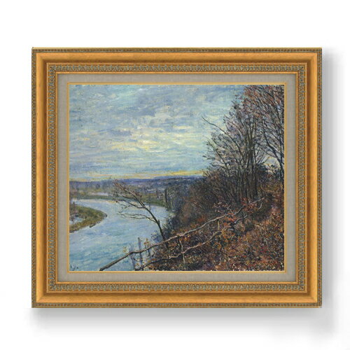 【油絵 直筆仕上げ】シスレー 11月の午後 F10 【額入り】 絵画 販売 10号 油彩 風景画 677×603mm 複製..