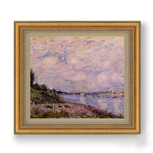 【油絵 直筆仕上げ】シスレー ブージヴァルの風景 F10 【額入り】 絵画 販売 10号 油彩 風景画 677×603..