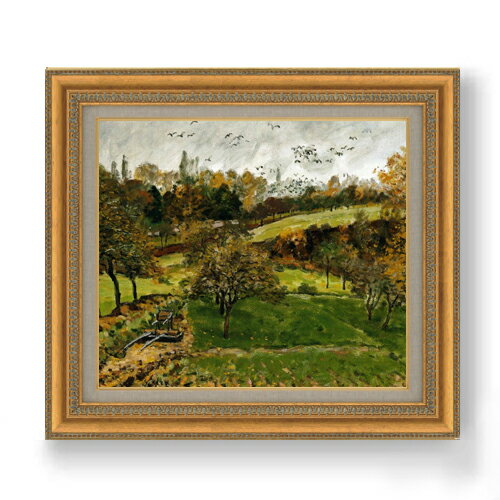 絵自体（キャンバス）の大きさ　530×455mm 【お届け日数】 ご注文日から　8-12日以内　に到着いたします。 ※一部在庫商品は早期出荷可能の場合がございます。 お急ぎに際は別途Eメールにてお問い合わせください。 お問い合わせメールアドレス 　shopmaster@artrest.jp 【留意事項】 ※注文個数によりお届け日が変わることがあります。 ※直筆仕上げ商品のため色彩が若干異なる場合がございますので 予めご了承くださいませ。 絵画 販売 インテリア 油絵 油彩 壁掛け 複製画 風景画 ゴッホ モネ ルノワール その他 静物画 肖像画 アート プレゼント 開業祝い 退職祝い 新築祝い 玄関 リビングアート 風水 縁起 フレーム 贈り物シスレー ルーヴシエンヌ、秋の風景