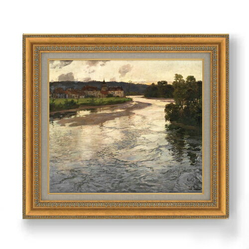 【油絵 直筆仕上げ】フリット・タヴロー ドルドーニュ川 F10 【額入り】 絵画 販売 10号 油彩 風景画 6..