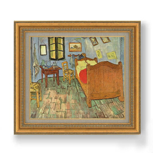 Rakuten - 【油絵 直筆仕上げ】ゴッホ ファン・ゴッホの寝室 (2) F10 【額入り】 絵画 販売 10号 油彩 風景画 677×603mm 複製画 送料無料 プレゼント ギフト 開店祝い 開業祝い 退職祝い 新築祝い リビング 玄関 モダン アートフレーム 壁掛け