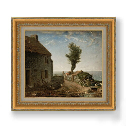 【油絵 直筆仕上げ】ミレー グリュシーの村はずれ F10 【額入り】 絵画 販売 10号 油彩 風景画 677×603mm 複製画 送料無料 プレゼント ギフト 開店祝い 開業祝い 退職祝い 新築祝い リビング 玄関 モダン アートフレーム 壁掛け