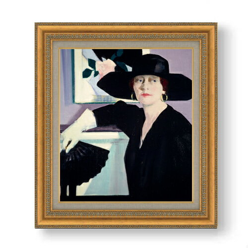 【油絵 直筆仕上げ】フランシス・カデル Portrait of a Lady in Black F10 【額入り】 絵画 販売 10号 油彩 人物画 677×603mm 複製画 送料無料 プレゼント ギフト 開店祝い 開業祝い 退職祝い 新築祝い リビング 玄関 モダン アートフレーム 壁掛け