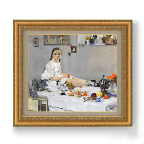【油絵 直筆仕上げ】フェーシン Portrait of Varya Adoratskaya F10 【額入り】 絵画 販売 10号 油彩 人物画 677×603mm 複製画 送料無料 プレゼント ギフト 開店祝い 開業祝い 退職祝い 新築祝い リビング 玄関 モダン アートフレーム 壁掛け