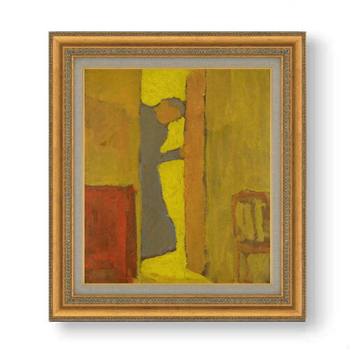 【油絵 直筆仕上げ】ヴュイヤール ドアを開ける芸術家の母 F10 【額入り】 絵画 販売 10号 油彩 抽象画..
