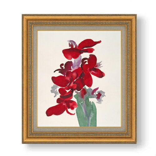 【油絵 直筆仕上げ】オキーフ レッドカンナ F10 【額入り】 絵画 販売 10号 油彩 抽象画 6 ...