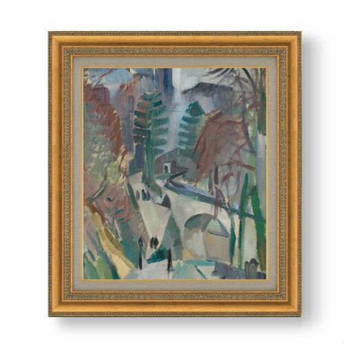 【油絵 直筆仕上げ】ドローネー ラオンの風景 F10 【額入り】 絵画 販売 10号 油彩 抽象画 677×603mm ..