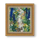 【油絵 直筆仕上げ】ババーガー 小川沿いの花 F10 【額入り】 絵画 販売 10号 油彩 抽象画 677×603mm 複製画 送料無料 プレゼント ギフト 開店祝い 開業祝い 退職祝い 新築祝い リビング 玄関 モダン アートフレーム 壁掛け