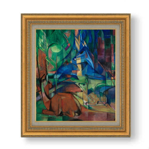 樂天商城 - 【油絵 直筆仕上げ】マルク 森への帰還2 F10 【額入り】 絵画 販売 10号 油彩 抽象画 677×603mm 複製画 送料無料 プレゼント ギフト 開店祝い 開業祝い 退職祝い 新築祝い リビング 玄関 モダン アートフレーム 壁掛け