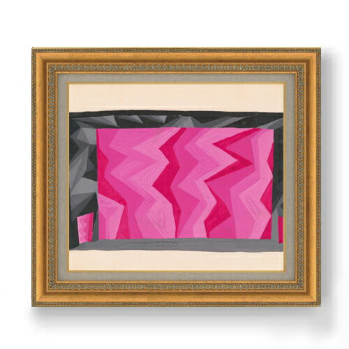 【油絵 直筆仕上げ】ライス 黒フレームのプロセニアムと大胆な色彩装置の劇場デザイン F10 【額入り】 絵画 販売 10号 油彩 抽象画 677×603mm 複製画 送料無料 プレゼント ギフト 開店祝い 開業祝い 退職祝い 新築祝い リビング 玄関 モダン アートフレーム 壁掛け