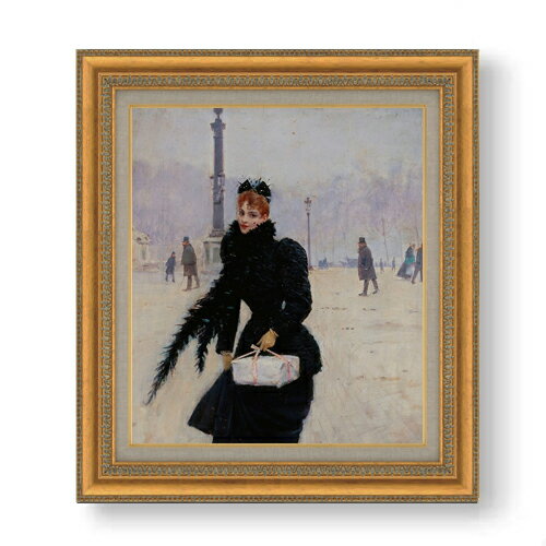 【油絵 直筆仕上げ】ジャン・ベロー コンコルド広場のパリジェンヌ F10 【額入り】 絵画 販売 10号 油彩 人物画 677×603mm 複製画 送料無料 プレゼント ギフト 開店祝い 開業祝い 退職祝い 新築祝い リビング 玄関 モダン アートフレーム 壁掛け