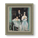 【油絵 直筆仕上げ】マネ バルコニー F10 【額入り】 絵画 販売 10号 油彩 人物画 677×603mm 複製画 送料無料 プレゼント ギフト 開店祝い 開業祝い 退職祝い 新築祝い リビング 玄関 モダン アートフレーム 壁掛け