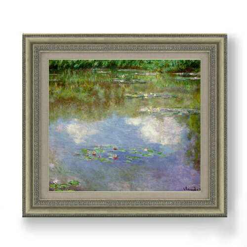 Rakuten - 【油絵 直筆仕上げ】クロード・モネ 睡蓮（1） F10 【額入り】 絵画 販売 10号 油彩 風景画 677×603mm 複製画 送料無料 プレゼント ギフト 開店祝い 開業祝い 退職祝い 新築祝い リビング 玄関 モダン アートフレーム 壁掛け