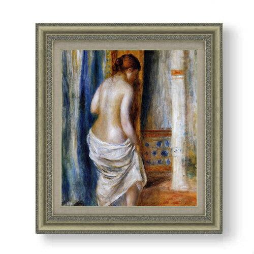 【油絵 直筆仕上げ】ルノワール バスローブ F10 【額入り】 絵画 販売 10号 油彩 人物画 677×603mm 複..