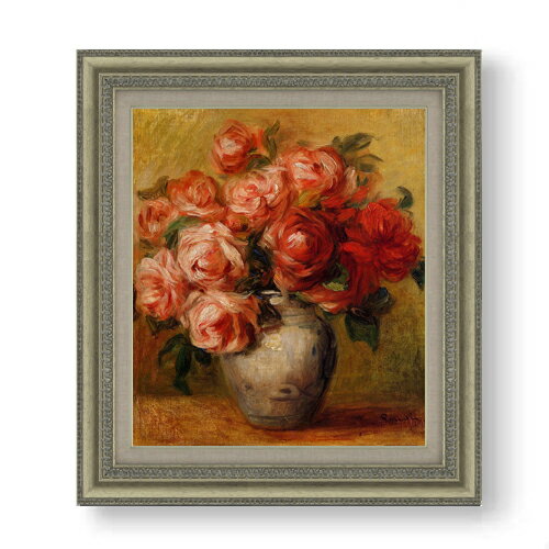【油絵 直筆仕上げ】ルノワール バラのある静物 F10 【額入り】 絵画 販売 10号 油彩 静物画 677×603mm..