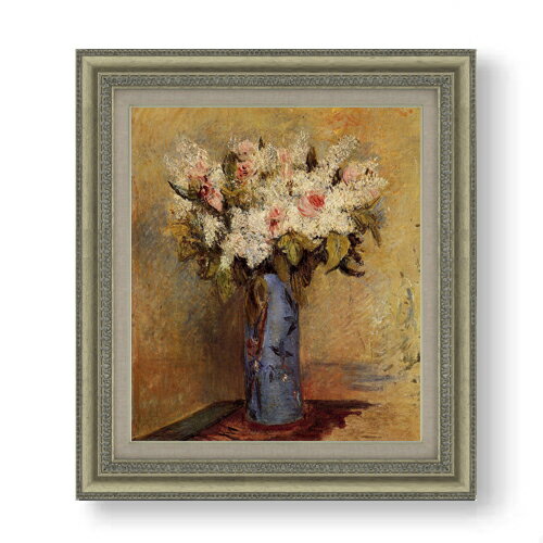 【油絵 直筆仕上げ】ルノワール ライラックとバラ F10 【額入り】 絵画 販売 10号 油彩 静物画 677×603mm 複製画 送料無料 プレゼント ..