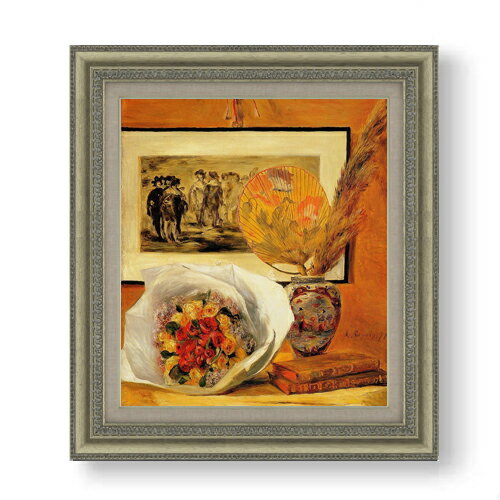 Rakuten - 【油絵 直筆仕上げ】ルノワール 花束 F10 【額入り】 絵画 販売 10号 油彩 静物画 677×603mm 複製画 送料無料 プレゼント ギフト 開店祝い 開業祝い 退職祝い 新築祝い リビング 玄関 モダン アートフレーム 壁掛け