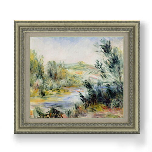 【油絵 直筆仕上げ】ルノワール 川岸にて、ボートを漕ぐ F10 【額入り】 絵画 販売 10号 油彩 風景画 677×603mm 複製画 送料無料 プレゼント ギフト 開店祝い 開業祝い 退職祝い 新築祝い リビング 玄関 モダン アートフレーム 壁掛け