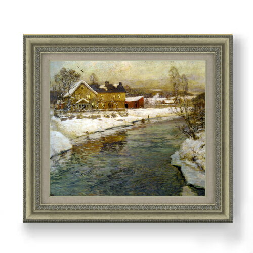 絵自体（キャンバス）の大きさ　530×455mm 表面アクリル透明保護板　額縁吊り紐　付属 ※一部在庫商品は早期出荷可能の場合がございます。 お急ぎに際は別途Eメールにてお問い合わせください。 お問い合わせメールアドレス 　shopmaster@artrest.jp 【留意事項】 ※注文個数によりお届け日が変わることがあります。 ※直筆仕上げ商品のため色彩が若干異なる場合がございますので 予めご了承くださいませ。 絵画 販売 インテリア 油絵 油彩 壁掛け 複製画 風景画 ゴッホ モネ ルノワール その他 静物画 肖像画 アート プレゼント 開業祝い 退職祝い 新築祝い 玄関 リビングアート 風水 縁起 フレーム 贈り物フリット・タヴロー 雪の中の運河コテージ
