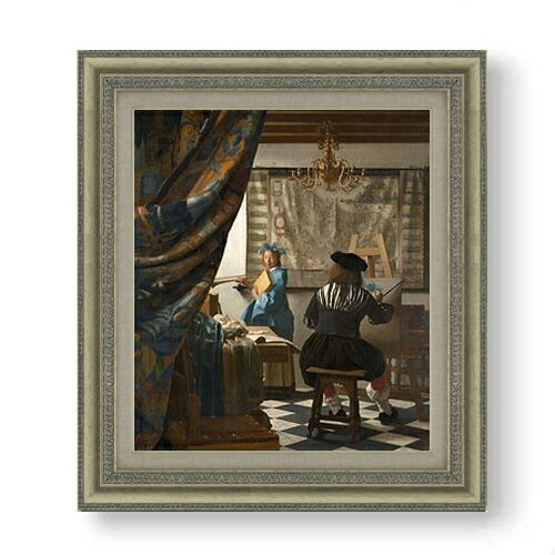 【油絵 直筆仕上げ】フェルメール 絵画芸術 F10 【額入り】 絵画 販売 10号 油彩 人物画 677×603mm 複..
