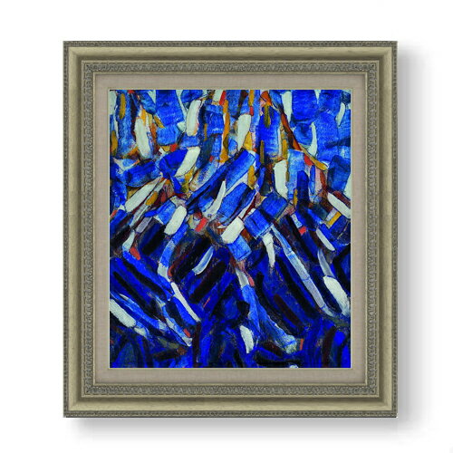 樂天商城 - 【油絵 直筆仕上げ】クリスティアン・ロールフス Abstraction (the Blue Mountain) F10 【額入り】 絵画 販売 10号 油彩 抽象画 677×603mm 複製画 送料無料 プレゼント ギフト 開店祝い 開業祝い 退職祝い 新築祝い リビング 玄関 モダン アートフレーム 壁掛け