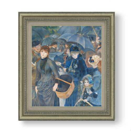 【油絵 直筆仕上げ】ルノワール 雨傘 F10 【額入り】 絵画 販売 10号 油彩 風景画 677×603mm 複製画 送料無料 プレゼント ギフト 開店祝い 開業祝い 退職祝い 新築祝い リビング 玄関 モダン アートフレーム 壁掛け