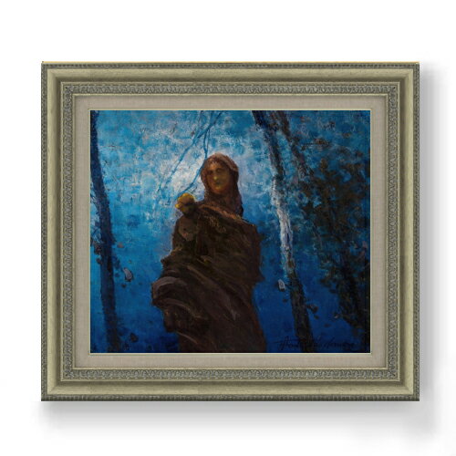 【油絵 直筆仕上げ】ヴァンキエ 月夜 F10 【額入り】 絵画 販売 10号 油彩 抽象画 677×603mm 複製画 送..