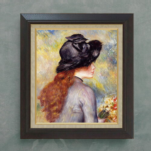 【油絵 直筆仕上げ】ルノワール チューリップの花束を持つ少女 F10 【額入り】 絵画 販売 10号 油彩 人物画 675×601mm 複製画 送料無料 プレゼント ギフト 開店祝い 開業祝い 退職祝い 新築祝い リビング 玄関 モダン アートフレーム 壁掛け ラッピング可 油彩 贈呈